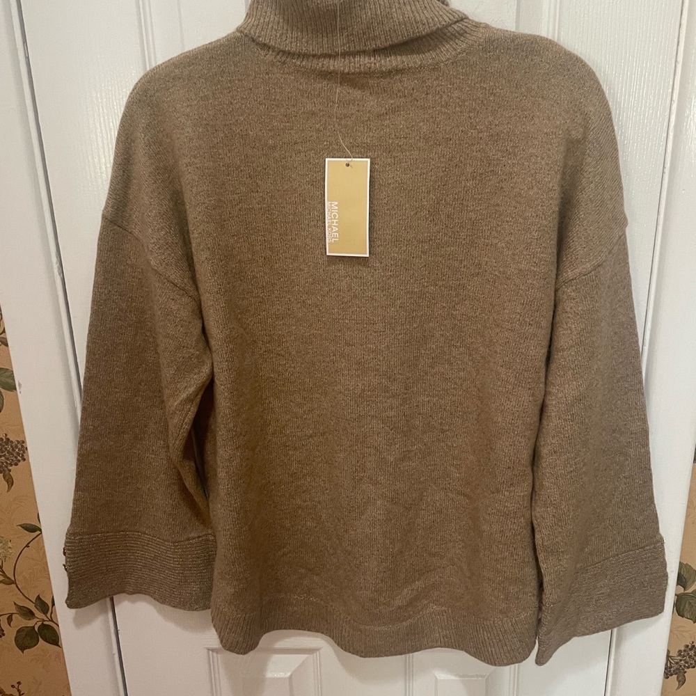 Michael Kors Women's  light Brown  wool blend Turtleneck Sweater
